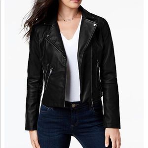 Coffeeshop faux leather Moto jacket